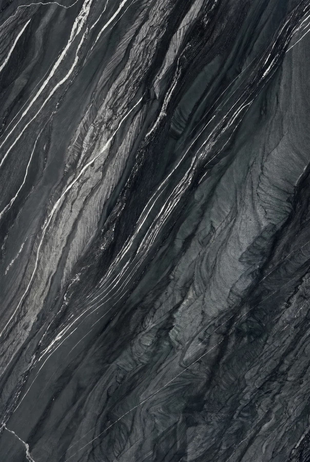 Black Tempest — Black Quartzite from India, close-up